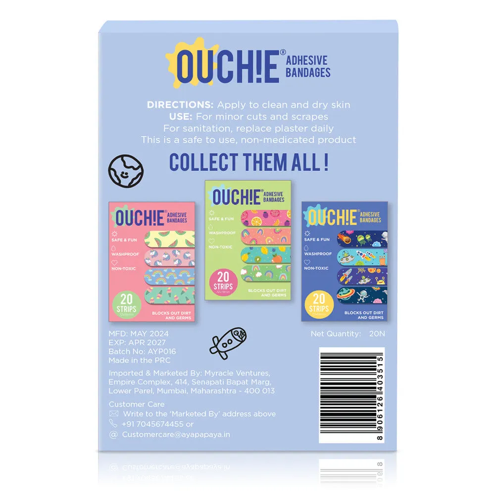 Ouchie x MuSo Non-Toxic Printed Bandages & Jungle Fever Non-Toxic Printed Bandages Combo Pack (40 Pack) 