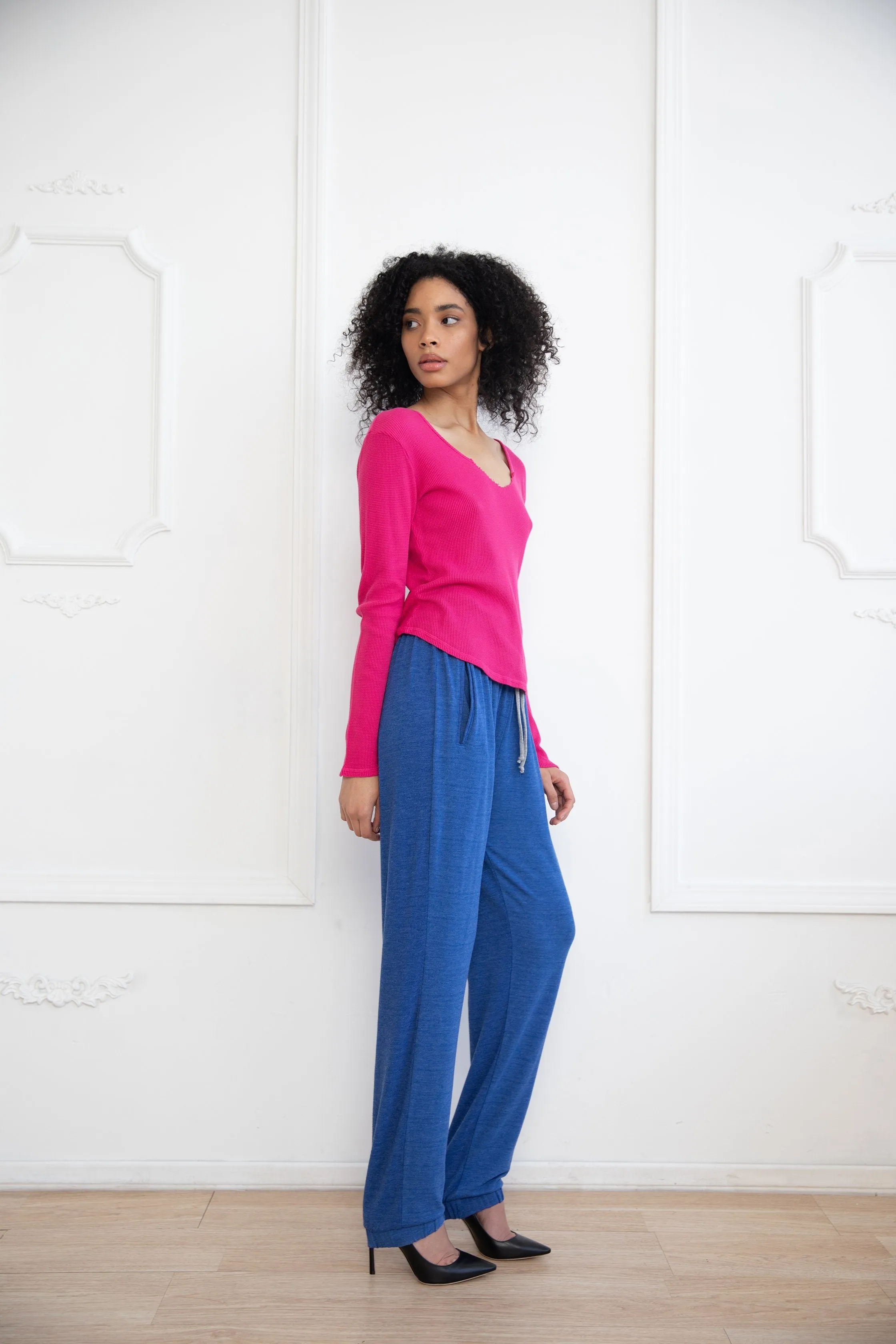 Pink Scoop Slit Top
