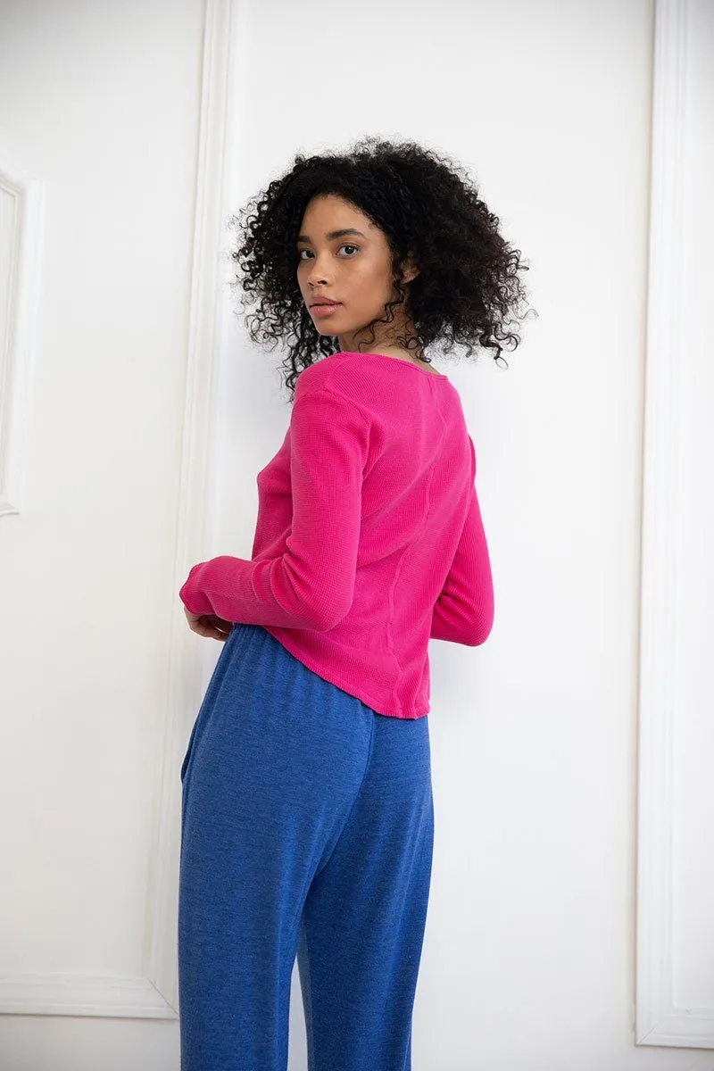 Pink Scoop Slit Top