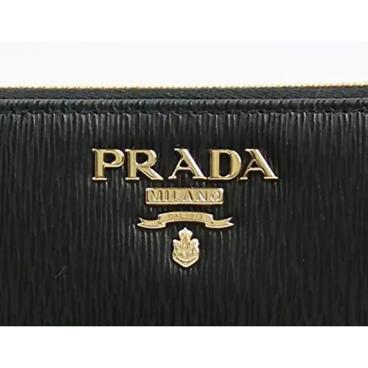 Prada Black Vitello Move Leather Zip Around Wallet