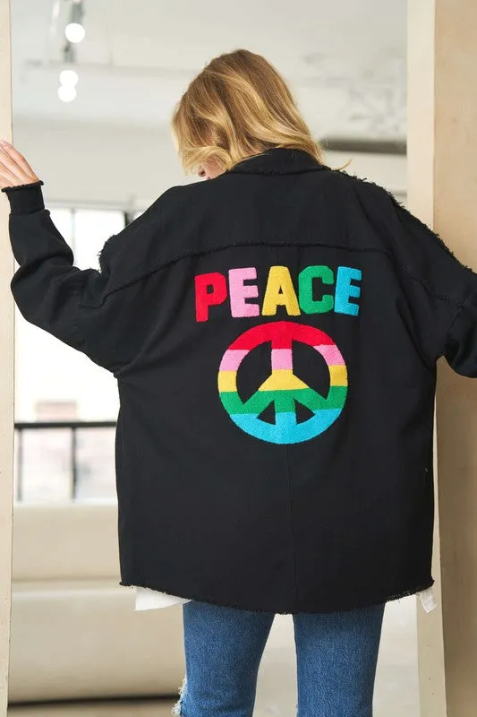 Rainbow Peace Shacket