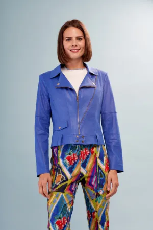Solid Vegan Moto Jacket with Belt