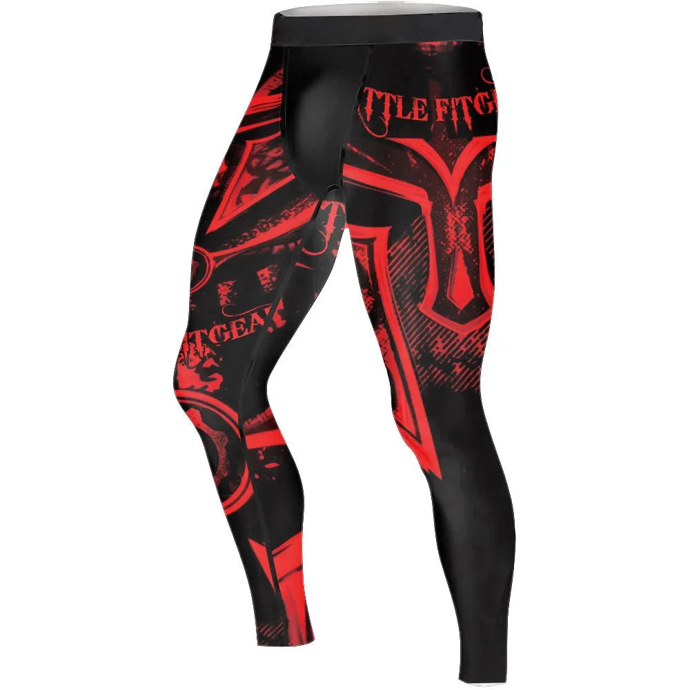 Spartan Red Men's Compression Leggings