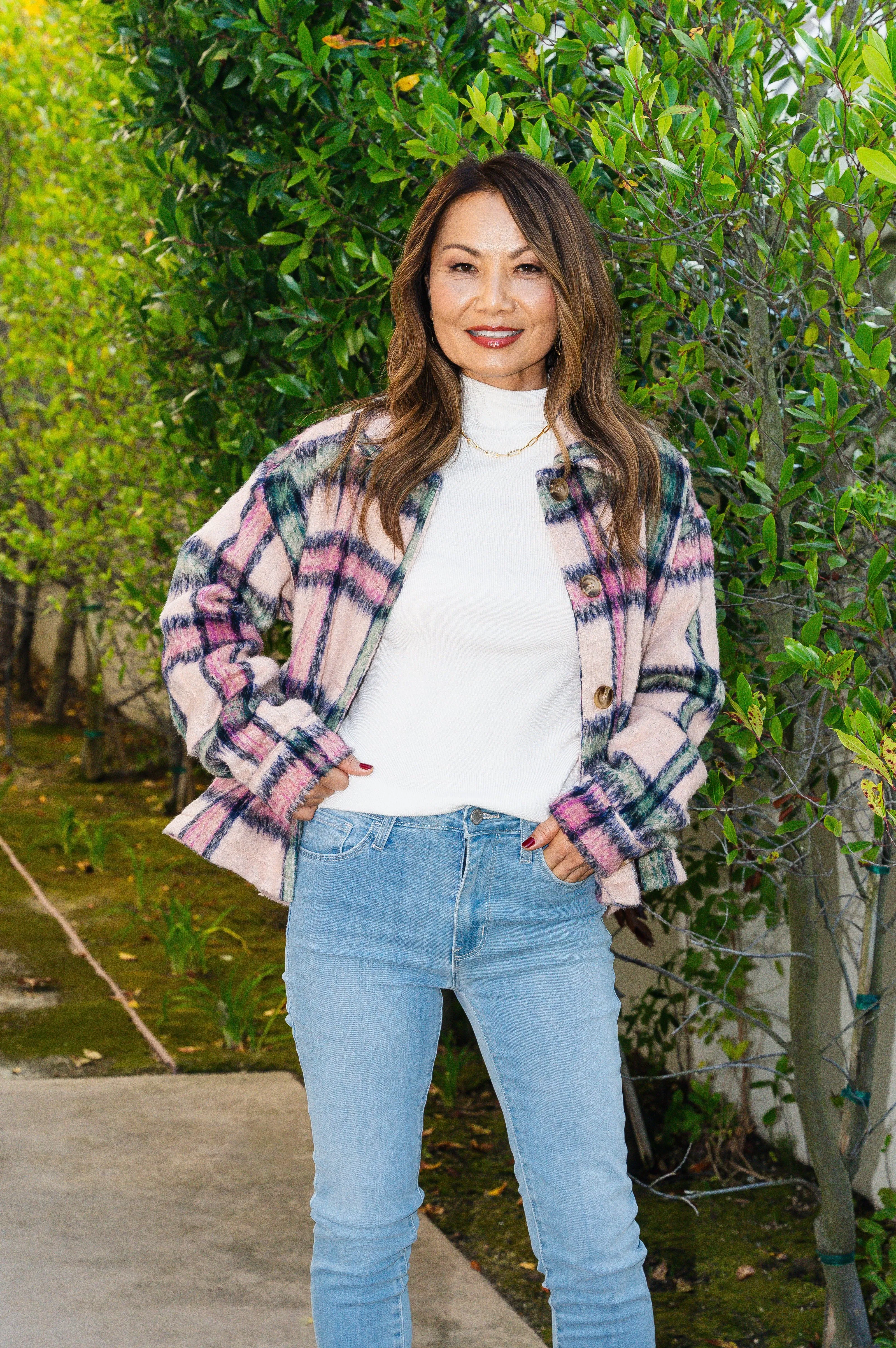 Sweet Pink Plaid Shacket