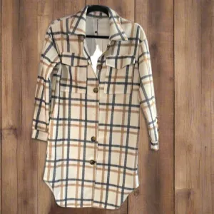 Vintage Shacket Long Plaid/Shirt Jacket