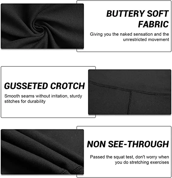 Wholesale High Waisted Plain Black Leggings Soft Slim Tummy Control Pants